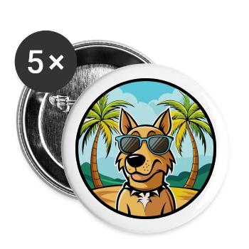 Jamthund Dog Breed Cartoon Sunglasses Beach - Buttons large 2.2''/56 mm (5-pack) - white - Front