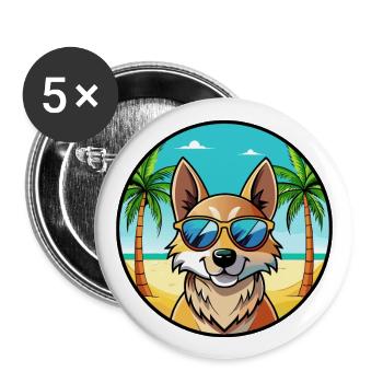 Slovensky Kopov Dog Breed Cartoon Sunglasses Beach - Buttons large 2.2''/56 mm (5-pack) - white - Front