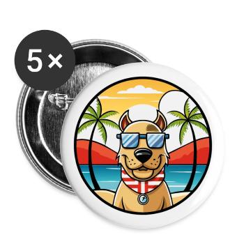 Norwegischer Windhund Rasse Cartoon Sonnenbrille Strand - Buttons groß 56 mm (5er Pack) - Weiß - Vorne