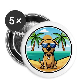 Serbian Hound Dog Breed Cartoon Sunglasses Beach - Buttons large 2.2''/56 mm (5-pack) - white - Front