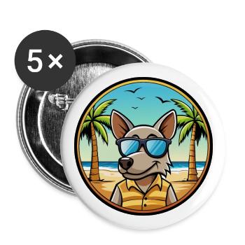 Ratonero Valenciano Lunettes de soleil de dessin animé de race de chien - Lot de 5 grands badges (56 mm) - blanc - Devant