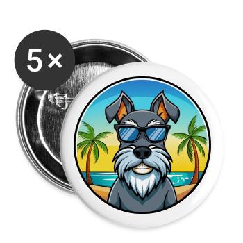 Standard Schnauzer Dog Breed Cartoon Sunglasses - Buttons large 2.2''/56 mm (5-pack) - white - Front