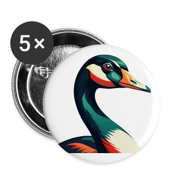 Oie Dessin Animé Personnage Animal Coloré Animal De Compagnie - Lot de 5 grands badges (56 mm) - blanc - Devant