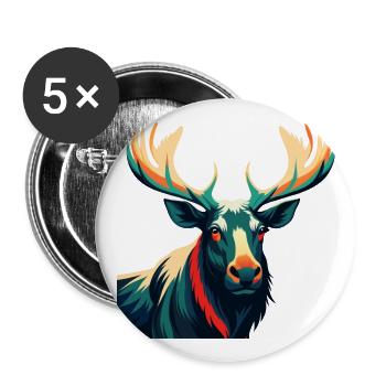 Orignal, Dessin animé, Personnage, Animal de compagnie coloré - Lot de 5 grands badges (56 mm) - blanc - Devant