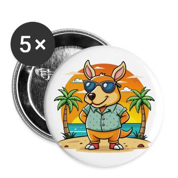 Aardvark Funny Cartoon Summer Beach Sunglasses - Buttons large 2.2''/56 mm (5-pack) - white - Front