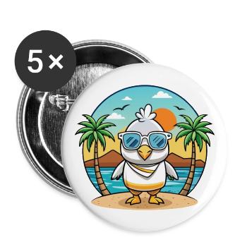 Albatross Funny Cartoon Summer Beach Sunglasses - Buttons large 2.2''/56 mm (5-pack) - white - Front