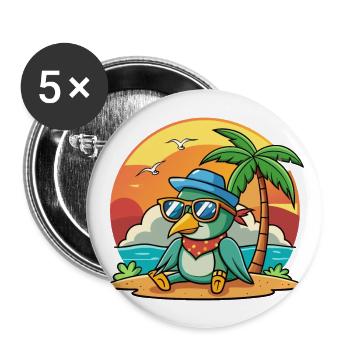 Hummingbird Funny Cartoon Summer Beach Sunglasses - Buttons large 2.2''/56 mm (5-pack) - white - Front