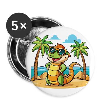 Anaconda Funny Cartoon Summer Beach Sunglasses - Buttons large 2.2''/56 mm (5-pack) - white - Front