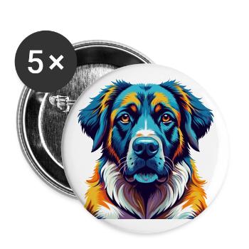 Anatolian Shepherd Dog Breed Cartoon Kawaii - Buttons large 2.2''/56 mm (5-pack) - white - Front