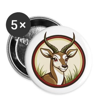 Impala Bunte Kawaii Cartoon Figur Clipart - Buttons groß 56 mm (5er Pack) - Weiß - Vorne