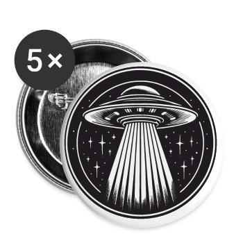 Flying saucer - Buttons large 2.2''/56 mm (5-pack) - white - Front