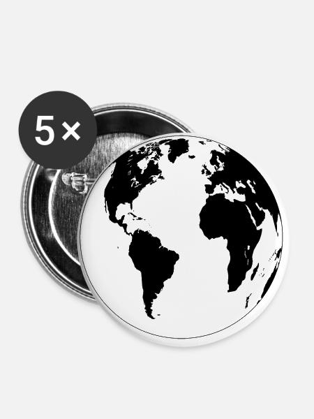 One World 2 - Buttons groß 56 mm (5er Pack) - Weiß