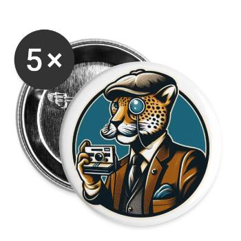 PAPI JAGUAR - Buttons groß 56 mm (5er Pack) - Weiß - Vorne