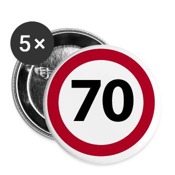 70th Birthday - Buttons large 2.2''/56 mm (5-pack) - white - Front
