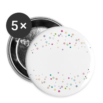 Happy dots! - Buttons groß 56 mm (5er Pack) - Weiß - Vorne