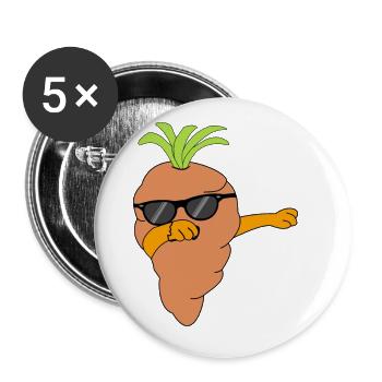 Carrot Carrot Dabbing Funny for kids vegans - Buttons large 2.2''/56 mm (5-pack) - white - Front