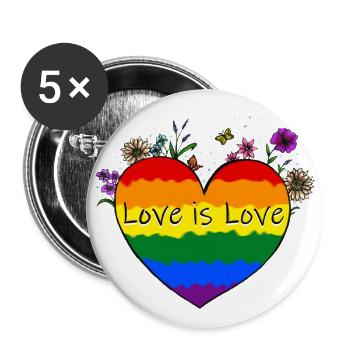 L’amour est amour - Lot de 5 grands badges (56 mm) - blanc - Devant
