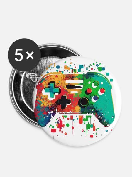 Bunte Konsole - Buttons groß 56 mm (5er Pack) - Weiß