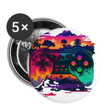 Retro Konsole - Buttons groß 56 mm (5er Pack) - Weiß - Vorne