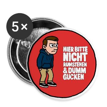Autocollant anti-Glotzer - Lot de 5 grands badges (56 mm) - blanc - Devant
