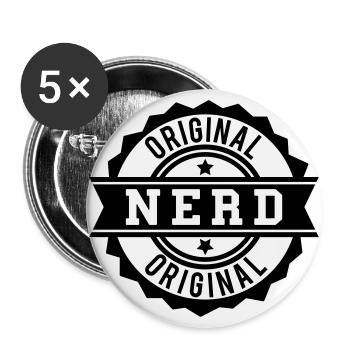 Nerd - Lot de 5 grands badges (56 mm) - blanc - Devant