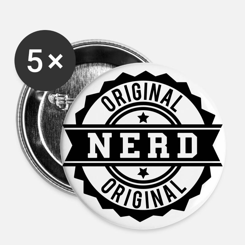 Nerd - Buttons large 2.2''/56 mm (5-pack) - white