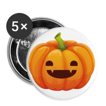 Costume d'Halloween Citrouille - Je suis une citrouille - Lot de 5 grands badges (56 mm) - blanc - Devant