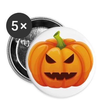 Costume d'Halloween Citrouille - Je suis une citrouille - Lot de 5 grands badges (56 mm) - blanc - Devant