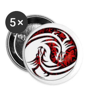 Drache Nr. 02 - Design C - Buttons groß 56 mm (5er Pack) - Weiß - Vorne