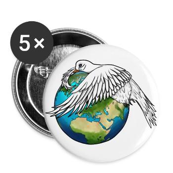 The Dove of Peace Weeps and Holds the Earth - Buttons large 2.2''/56 mm (5-pack) - white - Front