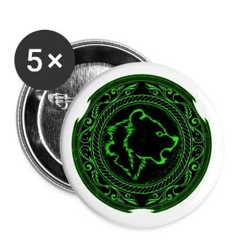 Valhalla Viking Bear Bear Symbol - Buttons large 2.2''/56 mm (5-pack) - white - Front