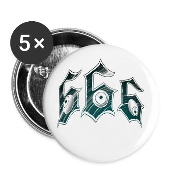 666 dark sketch art - Buttons large 2.2''/56 mm (5-pack) - white - Front
