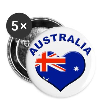 Heart for Australia - Buttons groß 56 mm (5er Pack) - Weiß - Vorne
