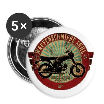 Simson S51 - Buttons groß 56 mm (5er Pack) - Weiß - Vorne