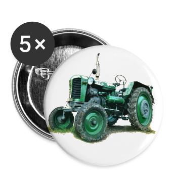 Vintage Green Tractor, Farmer T-Shirts, Clothes - Buttons large 2.2''/56 mm (5-pack) - white - Front