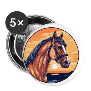 Sunset Mane Splendor - Buttons large 2.2''/56 mm (5-pack) - white - Front