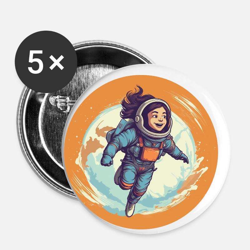 Cosmic Adventurer - Buttons large 2.2''/56 mm (5-pack) - white
