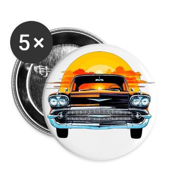 Sun Set Chevy - Buttons large 2.2''/56 mm (5-pack) - white - Front