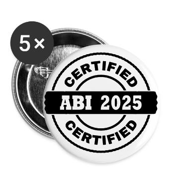 Abi 2025 - Buttons groß 56 mm (5er Pack) - Weiß - Vorne
