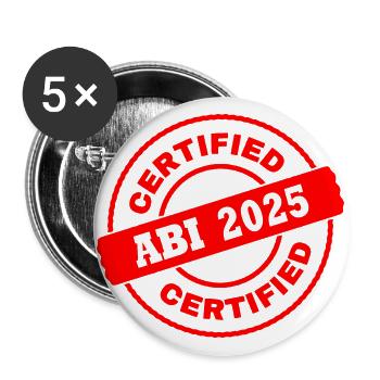 Abi 2025 - Buttons groß 56 mm (5er Pack) - Weiß - Vorne
