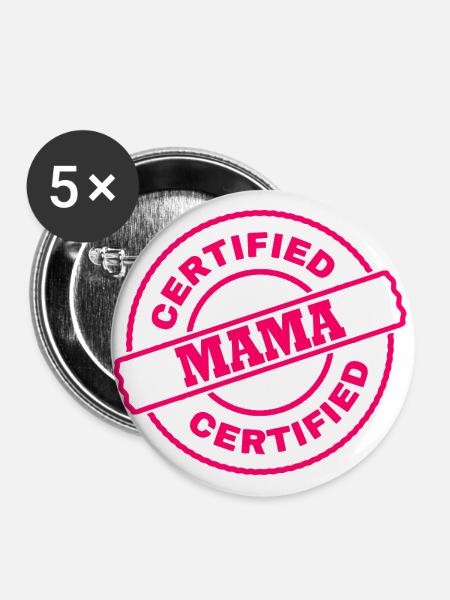 Mama - Buttons groß 56 mm (5er Pack) - Weiß