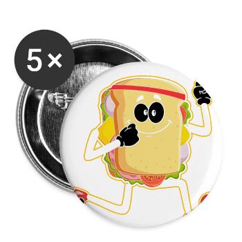Bandeau Sandwich Lauband Fitness Runner Running - Lot de 5 grands badges (56 mm) - blanc - Devant