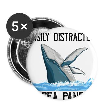 Whale Whales Ocean Sea Marine Biologist Diving Divers - Buttons large 2.2''/56 mm (5-pack) - white - Front