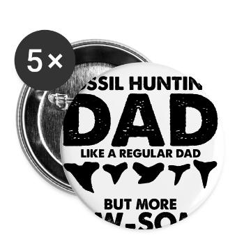Fossil Archaeology Design Fossils Fossil Hunters - Buttons large 2.2''/56 mm (5-pack) - white - Front