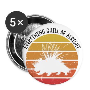 Stachelschwein Designs für Igel Stachelschwein Fan - Buttons groß 56 mm (5er Pack) - Weiß - Vorne