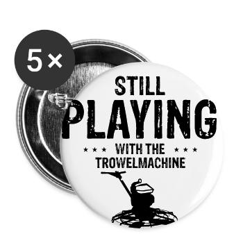 Conception de constructeur de béton pour les travailleurs de la construction et le chantier de construction - Lot de 5 grands badges (56 mm) - blanc - Devant