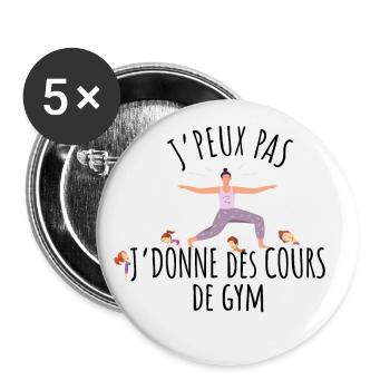 JPP PROF DE GYM - Lot de 5 grands badges (56 mm) - blanc - Devant