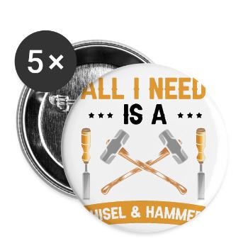 Edelstein Sammler und Edelsteinforschung - Buttons groß 56 mm (5er Pack) - Weiß - Vorne
