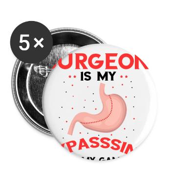 Gastric Bypass and Gastric Bypass Operation Design - Buttons large 2.2''/56 mm (5-pack) - white - Front