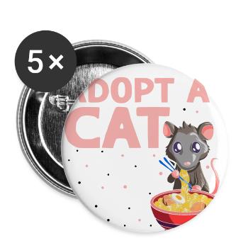 Conception d’opossum pour les amateurs de ratons laveurs et d’opossums - Lot de 5 grands badges (56 mm) - blanc - Devant